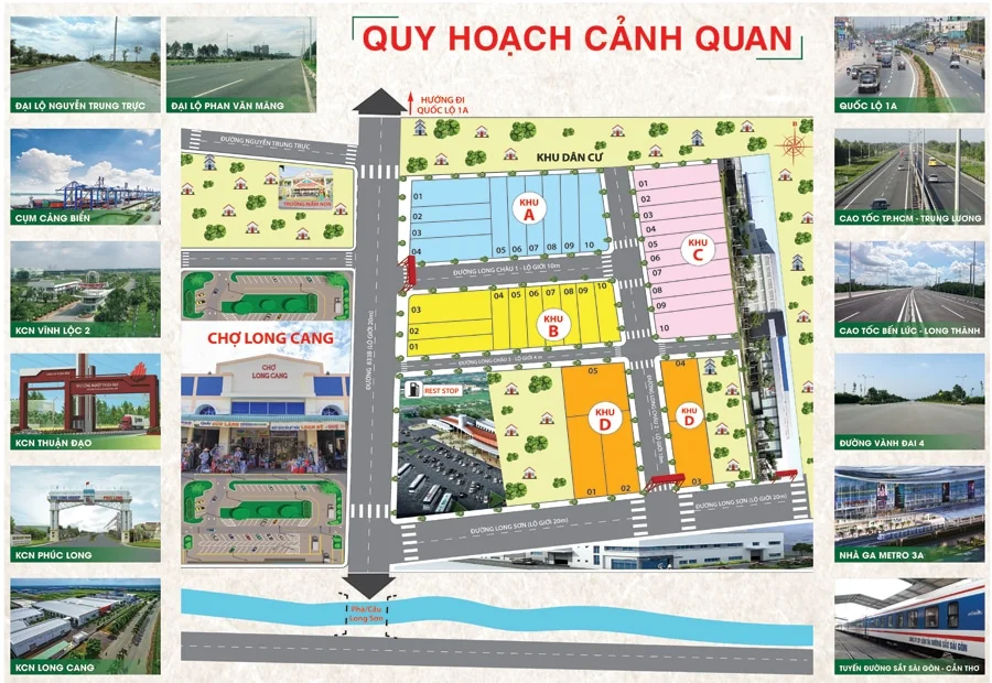 mặt bằng phân lô long châu phố chợ