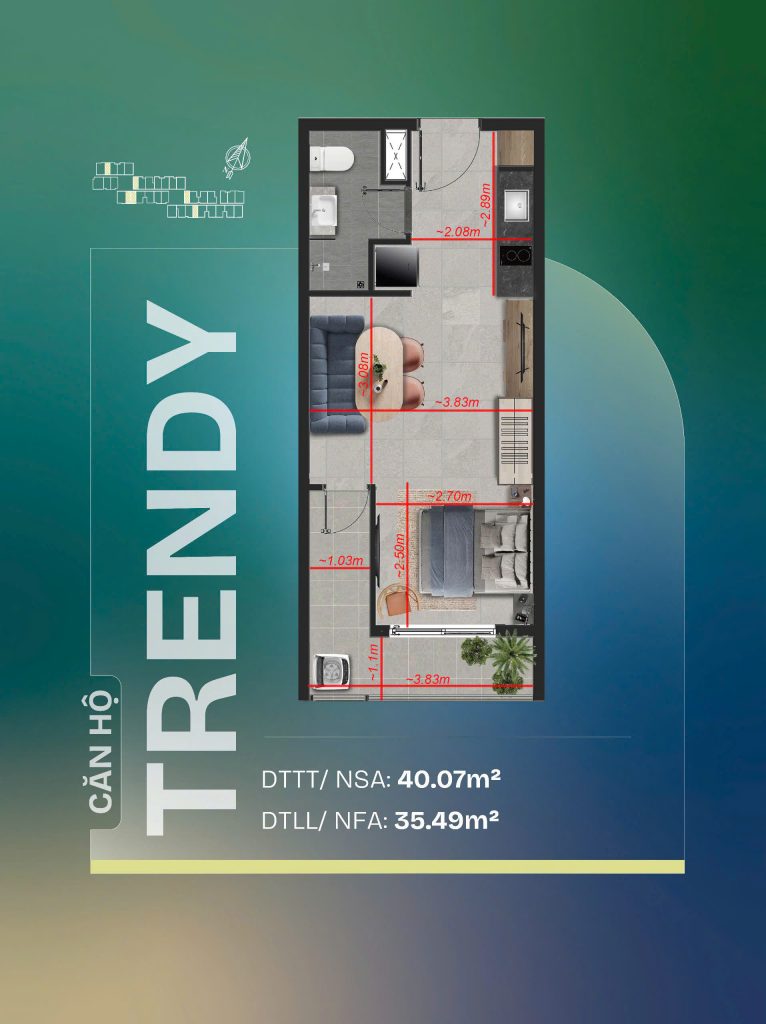 Kích thước căn hộ 1pn tt avio