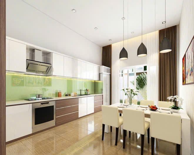 Phòng bếp nhà mẫu dự án Khu đô thị Thủ Thừa Phú Thanh Residence